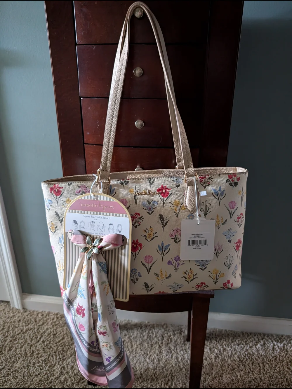 Nanette Lepore Floral Tote with Scarf